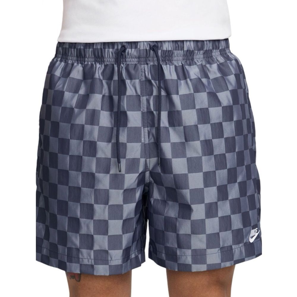 NWT Nike CLUB FLOW SHORT CHECKERS (MIDNIGHT NAVY/WHITE) Size L
